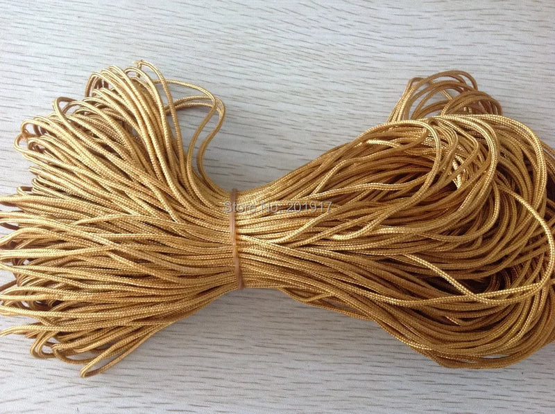 2mm Coldenrod Rattail Braid Nylon Cord for DIY Jewelry Macrame Rope Making 90m