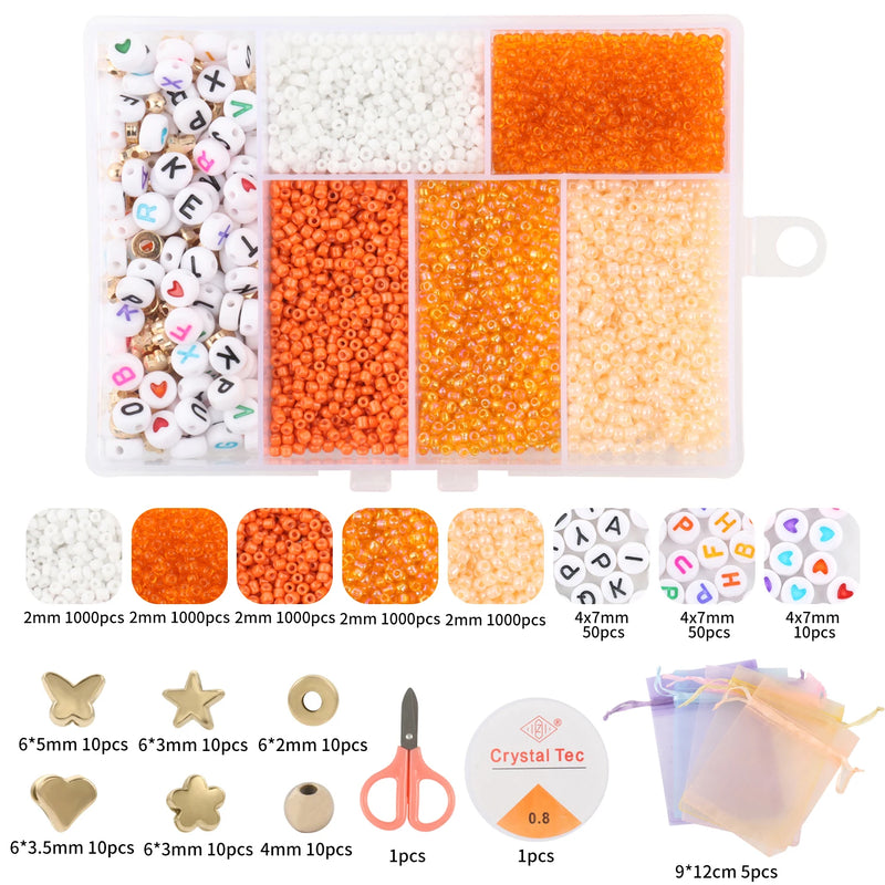 Czech Crystal Glass Seed Beads Alphabet Waist Beads Set for DIY Jewelry