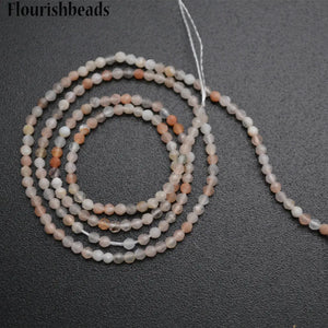 2mm Faceted Sunstone Round Loose Beads Mix