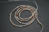 2mm Faceted Sunstone Round Loose Beads Mix