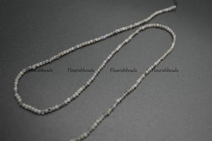 2mm Faceted Diamond Cutting Labradorite Stone Round Loose Beads