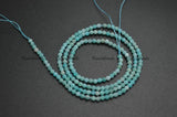 2mm Faceted Diamond Cutting Sky Amazonite Stone Round Beads