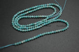 2mm Faceted Diamond Cutting Sky Amazonite Stone Round Beads