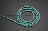 2mm Faceted Diamond Cutting Sky Amazonite Stone Round Beads