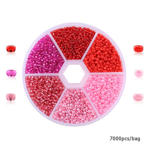 2mm Glass Seed Beads Belt Box Set DIY Embroidery Charm Seedbeads Rondelle Beads