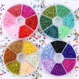 2mm Glass Seed Beads Belt Box Set DIY Embroidery Charm Seedbeads Rondelle Beads