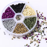 2mm Glass Seed Beads Belt Box Set DIY Embroidery Charm Seedbeads Rondelle Beads