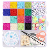 2mm Glass Seed Beads Craft Box for DIY Bracelets Necklaces Jewelry Making