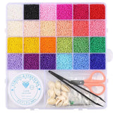 2mm Glass Seed Beads for Jewelry Making Supplies Kit Small Bead Craft Set DIY