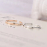 2mm Glossy Titanium Steel Ring Retro Adjustable