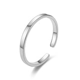 2mm Glossy Titanium Steel Ring Retro Adjustable