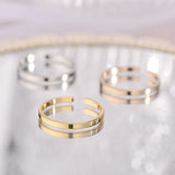 2mm Glossy Titanium Steel Ring Retro Adjustable