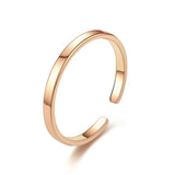 2mm Glossy Titanium Steel Ring Retro Adjustable