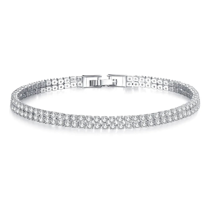2mm Hand Chain Silver Bracelet Bangle For Women S5438