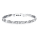 2mm Hand Chain Silver Bracelet Bangle For Women S5438