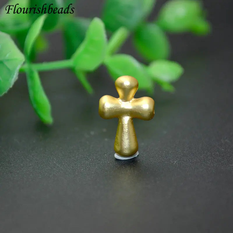 2mm Cross Shape Beads Plated Matte Finish Jewelry Making