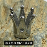 2mm Hole Stainless Steel Glaze Crown Charms Tiaria Spacer Beads
