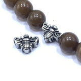 2mm Hole Stainless Steel Insect Bead Bee Metal Spacer Charms Beads