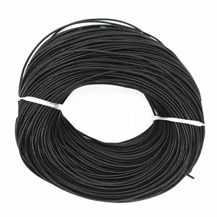 2mm Black/Brown Leather Cord 90m Roll DIY Jewelry Necklace Making