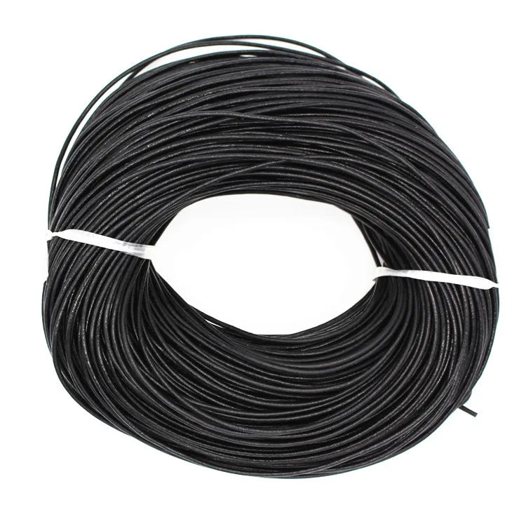 2mm Black/Brown Leather Cord 90m Roll DIY Jewelry Necklace Making