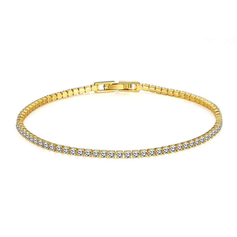 2mm Moissanite Tennis Bracelet 18k Plated