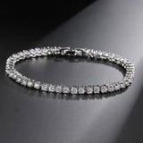 2mm Moissanite Tennis Bracelet 18k Plated Sparkling CZ Bridal Wedding Jewelry