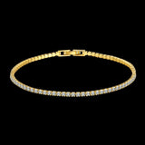 2mm Moissanite Tennis Bracelet 18k Plated Sparkling CZ Bridal Wedding Jewelry