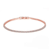 2mm Moissanite Tennis Bracelet 18k Plated Sparkling CZ Bridal Wedding Jewelry