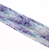 2mm Fluorite Faceted Cube Stone Loose Beads 14'' Strand