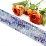 2mm Fluorite Faceted Cube Stone Loose Beads 14'' Strand