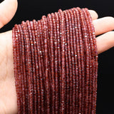 2mm Natural Garnet Faceted Beads for Jewelry Making