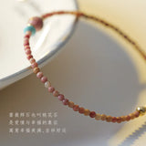 2mm Rose Stone Bead Bracelets 14k Filled Lucky Jewelry