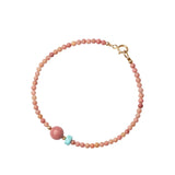 2mm Rose Stone Bead Bracelets 14k Filled Lucky Jewelry