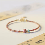 2mm Rose Stone Bead Bracelets 14k Filled Lucky Jewelry