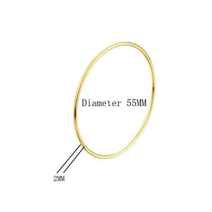 2mm Stainless Steel Bangles Bracelets Rose Silver Round for Women