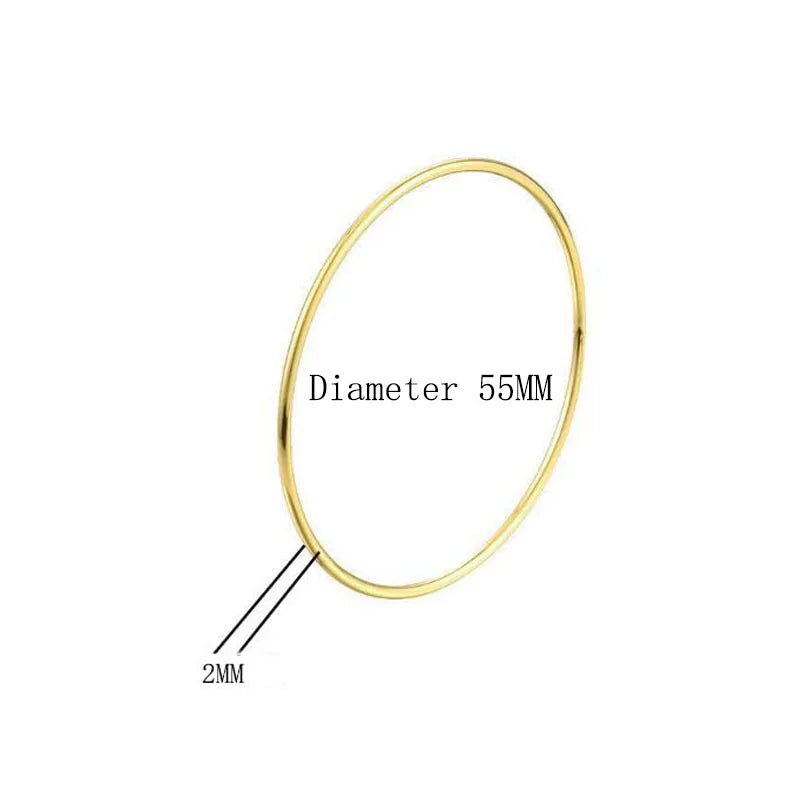 2mm Stainless Steel Bangles Bracelets Rose Silver Round for Women