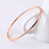 2mm Stainless Steel Bangles Bracelets Rose Silver Round for Women