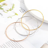 2mm Stainless Steel Bangles Bracelets Rose Silver Round for Women