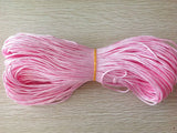 2mm Pink Rattail Braid Nylon Cord for Jewelry Making 90m