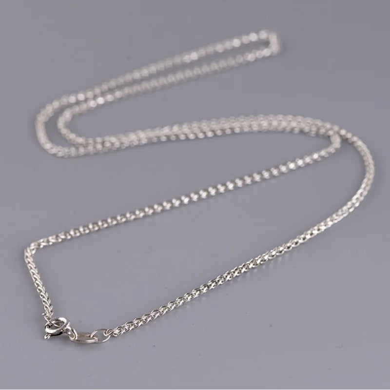 2mm Pure Silver Weave Necklaces for Women Men Thai Silver Retro Jewelry