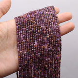 2mm Red Tourmaline Beads Faceted Spacer Loose Stone for Jewelry Making