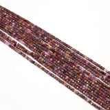 2mm Red Tourmaline Beads Faceted Spacer Loose Stone for Jewelry Making