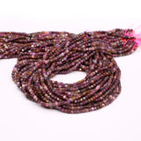 2mm Red Tourmaline Beads Faceted Spacer Loose Stone for Jewelry Making