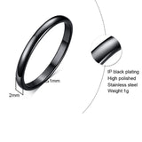 2mm Stainless Steel Ring Rose Silver 4 Wedding Rings