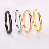 2mm Stainless Steel Ring Rose Silver 4 Wedding Rings