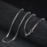 2mm Thick Real Silver Double Box Chain Necklace S925 Sterling Silver