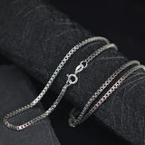 2mm Thick Real Silver Double Box Chain Necklace S925 Sterling Silver