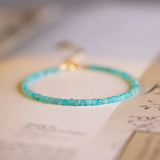 2mm Thin Natural Amazonite Beaded Bracelets for Women Girls YBR666