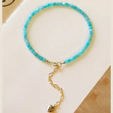 2mm Thin Natural Amazonite Beaded Bracelets for Women Girls YBR666