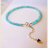 2mm Thin Natural Amazonite Beaded Bracelets for Women Girls YBR666